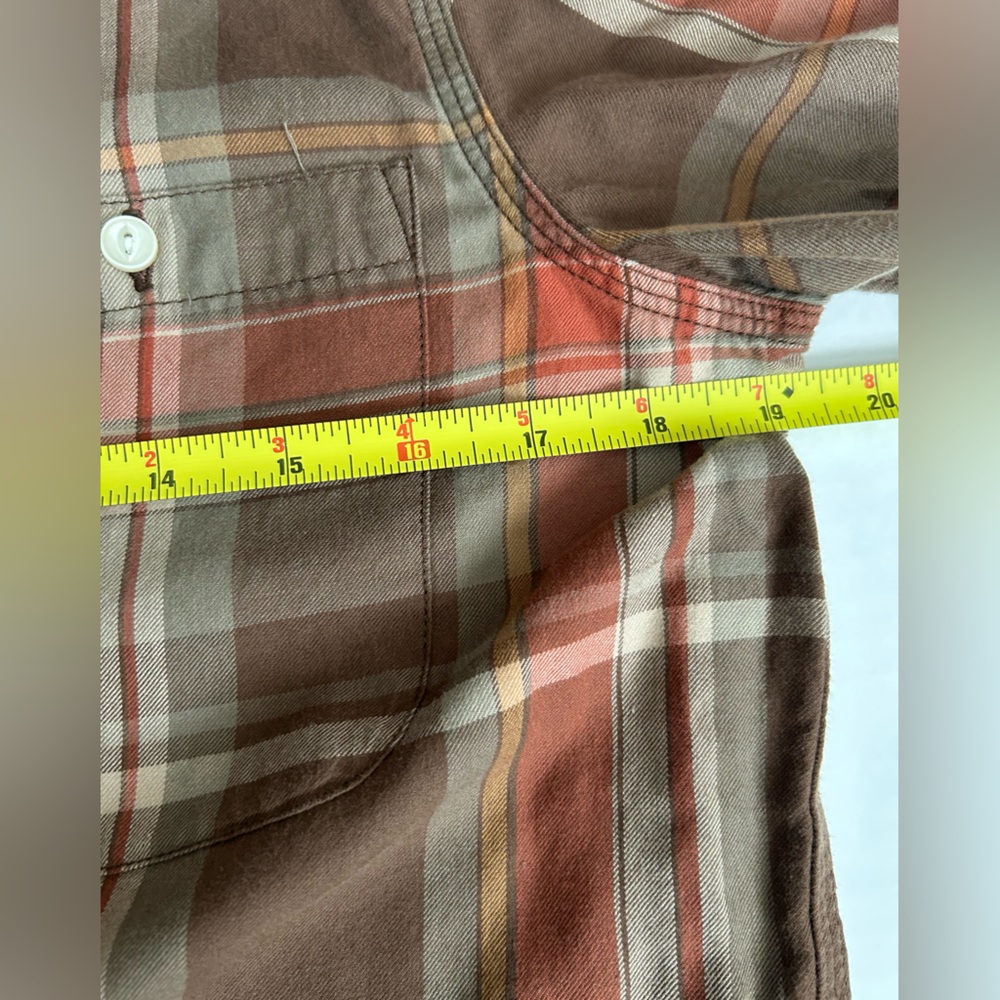 Lauren jeans Ralph Lauren Brown and Orange Plaid Shirt Women’s size M used - Picture 16 of 16